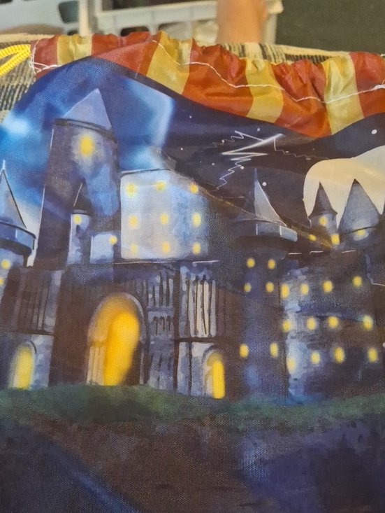 Handbags - Whimsical Night Castle Wall Tapestry in Blue Yellow Red Gold Brave Wizards Bag
